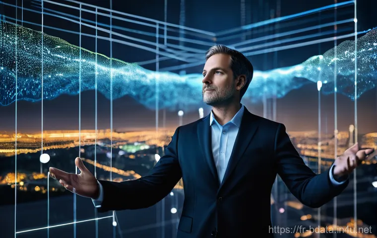 빅데이터 기술자의 기술 평가 방법 - **A Visionary Big Data Architect in a Digital Symphony:**
A sophisticated and focused male Big D...