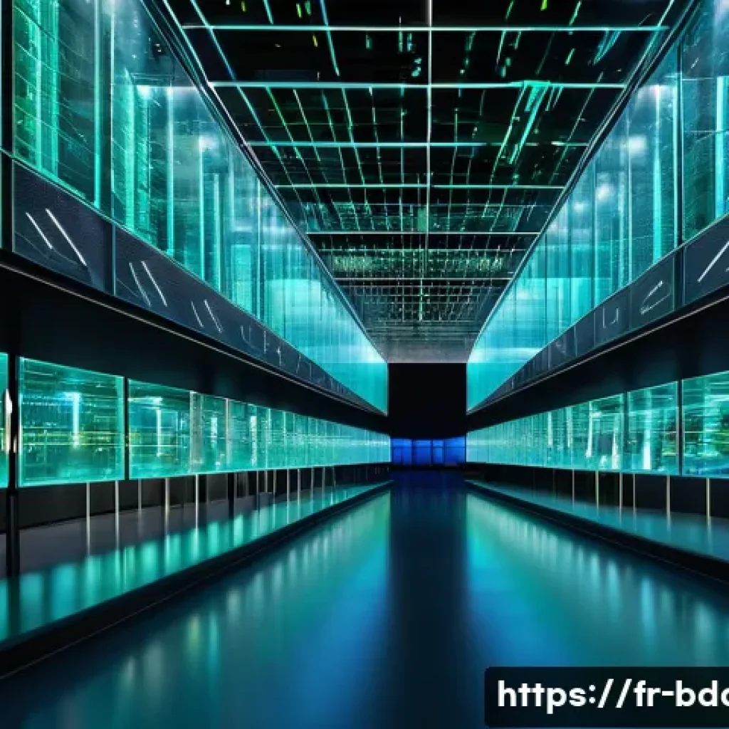 빅데이터 기술자의 소프트웨어 아키텍처 설계 - **"Data Cathedral of the Future"**
A breathtaking, highly detailed futuristic data center resemb...
