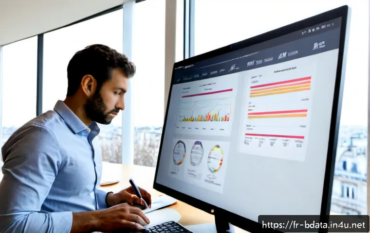빅데이터 기술자의 기술 트렌드 파악 방법 - Photorealistic French data engineer in a bright modern Paris office, thoughtfully reviewing evolving...